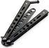 Butterfly Knife Trainer Practice Steel Metal Folding Knife Training Knife Unsharpened Blade (Black)...